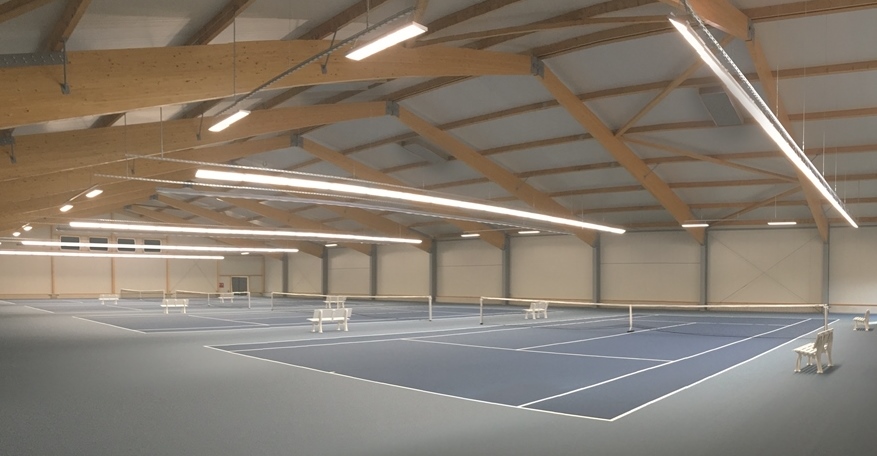 3-Feld-Halle TC66 Herzogenaurach, Lichtbänder über Seiten- und Grundlinien sorgen für blend- und sch 3-Feld-Halle TC66 Herzogenaurach, Lichtbänder über Seiten- und Grundlinien sorgen für blend- und sch