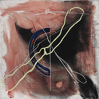 Ole Fischer - Ohne Titel - 1998 - Mischtechnik auf Leinwand - 80 x 80 cm