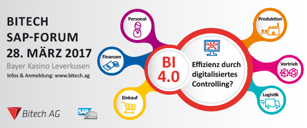 Das Bitech SAP-Forum 2017 findet im Bayer Kasino Leverkusen statt.