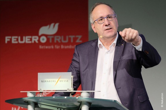 Hekatron Geschäftsführer Peter Ohmberger, Feuertrutz-Brandschutzkongress