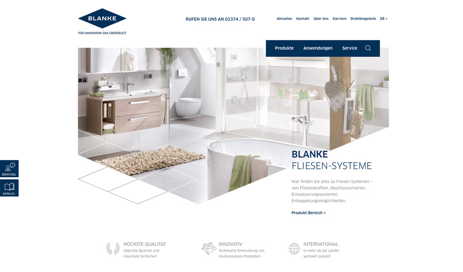 Ganz schönüberzeugend - der neue Webauftritt der Blanke GmbH. (Bildquelle: Blanke)