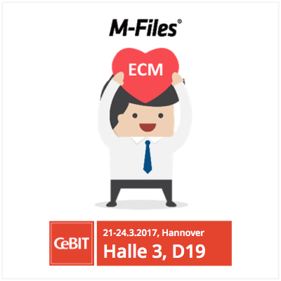 Die Zukunft des Informationsmanagements stellt M-Files auf der CeBIT 2017 vor. Die Zukunft des Informationsmanagements stellt M-Files auf der CeBIT 2017 vor.