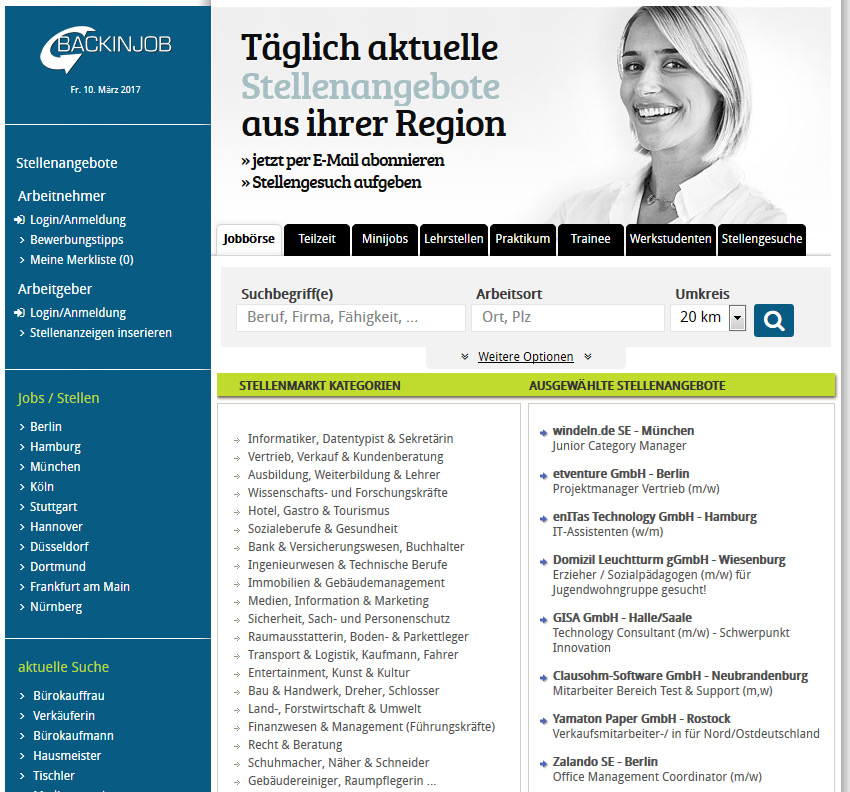 Jobs und Stellenangebote 2017 Jobs und Stellenangebote 2017