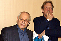 Zur Vernissage am 23. Februar 2017: Galerist Carlos Hulsch (l.) und Galeristenfreund Werner Tammen
