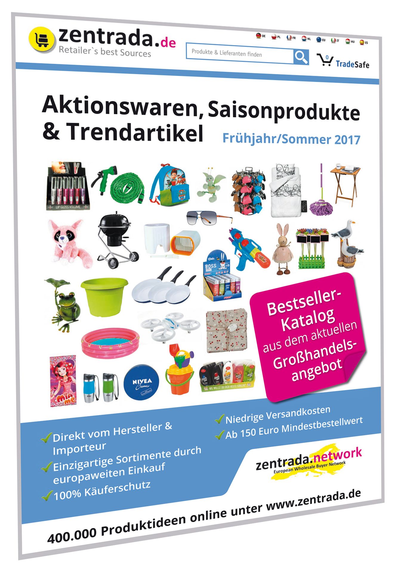 Der aktuelle Frühjahrskatalog aus dem zentrada-Network präsentiert Aktionsartikel und Saisonwaren