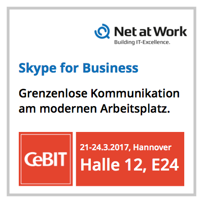 Net at Work präsentiert moderne Kommunikation mit Skype for Business. Net at Work präsentiert moderne Kommunikation mit Skype for Business.