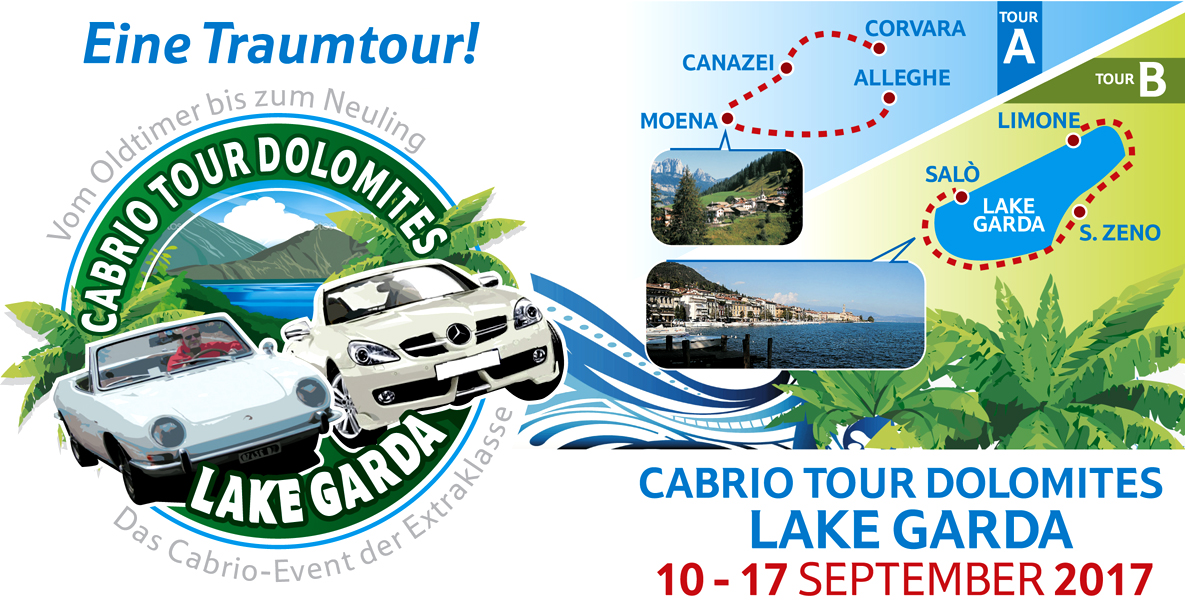 Das Cabrio Event in den Dolomiten und am Gardasee der Extraklasse Das Cabrio Event in den Dolomiten und am Gardasee der Extraklasse
