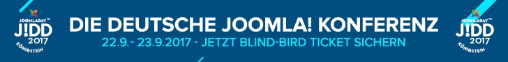 Banner JoomlaDayTM Deutschland 2017 (bitte nur während der BlindBird-Phase verwenden)