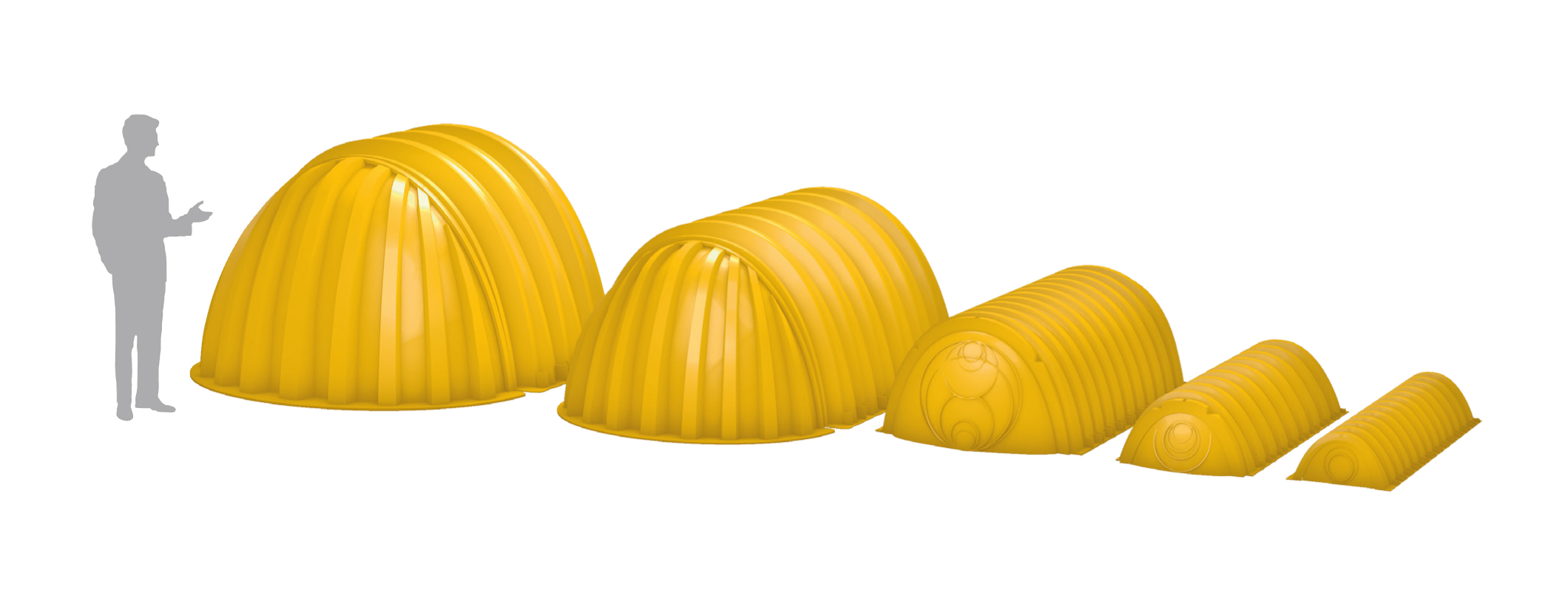 BIRCO Rigolentunnel von StormTech®in fünf verschiedenen Größen. (Bildquelle: Birco)