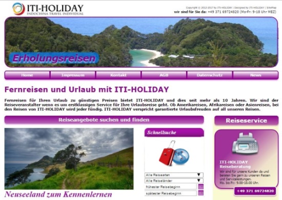 das neue Reiseportal © ITI-HOLIDAY