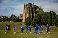 Fussballtraining in Brighton, Südengland 