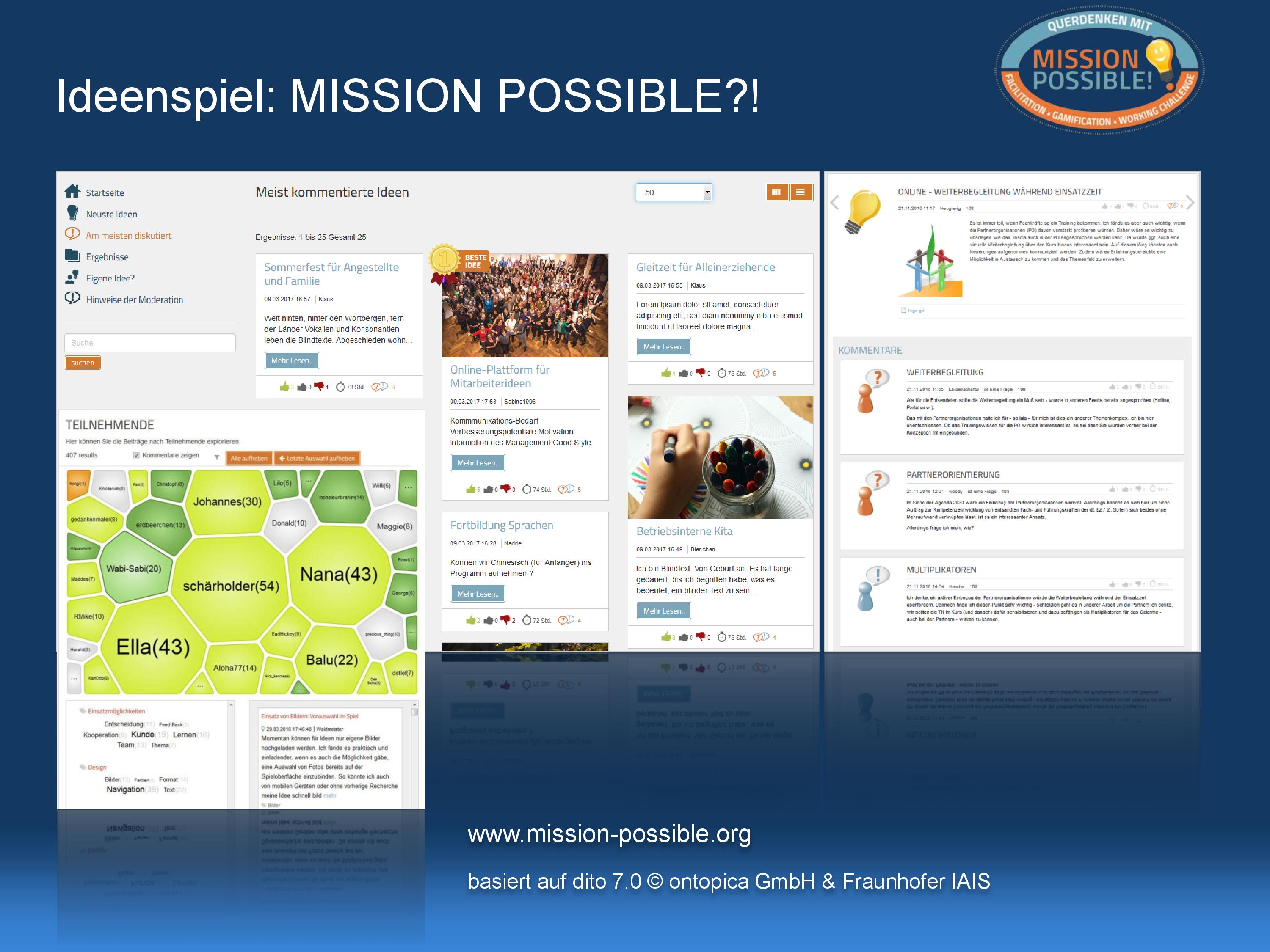 Online-Spiel MISSION POSSIBLE!? für Ideenmanagement