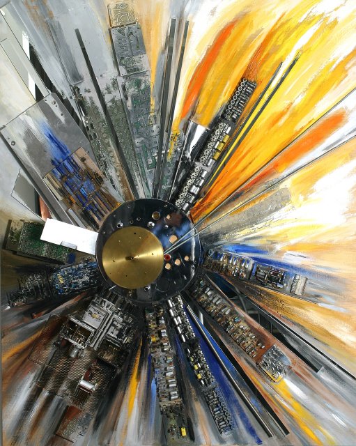 Computersonne - Skulptur von Ilona Jentsch Computersonne - Skulptur von Ilona Jentsch