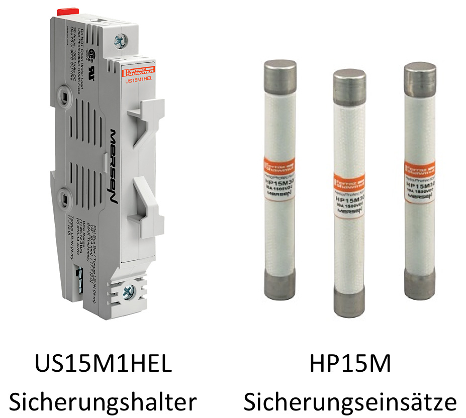 Mersen 1500 V DC Sicherungseinsätze und Sicherungshalter