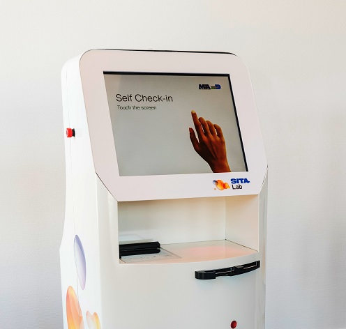 Bald an Flughäfen zu finden: KATE, der mobile Check-in-Schalter. Bald an Flughäfen zu finden: KATE, der mobile Check-in-Schalter.