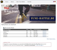Screenshot der Beat-Plattform Tune-Battle.de Screenshot der Beat-Plattform Tune-Battle.de