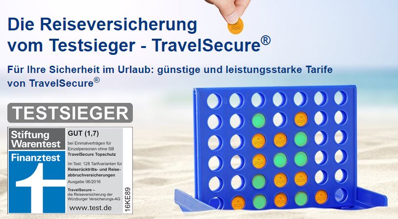 Reiseversicherung vom Testsieger TravelSecure®