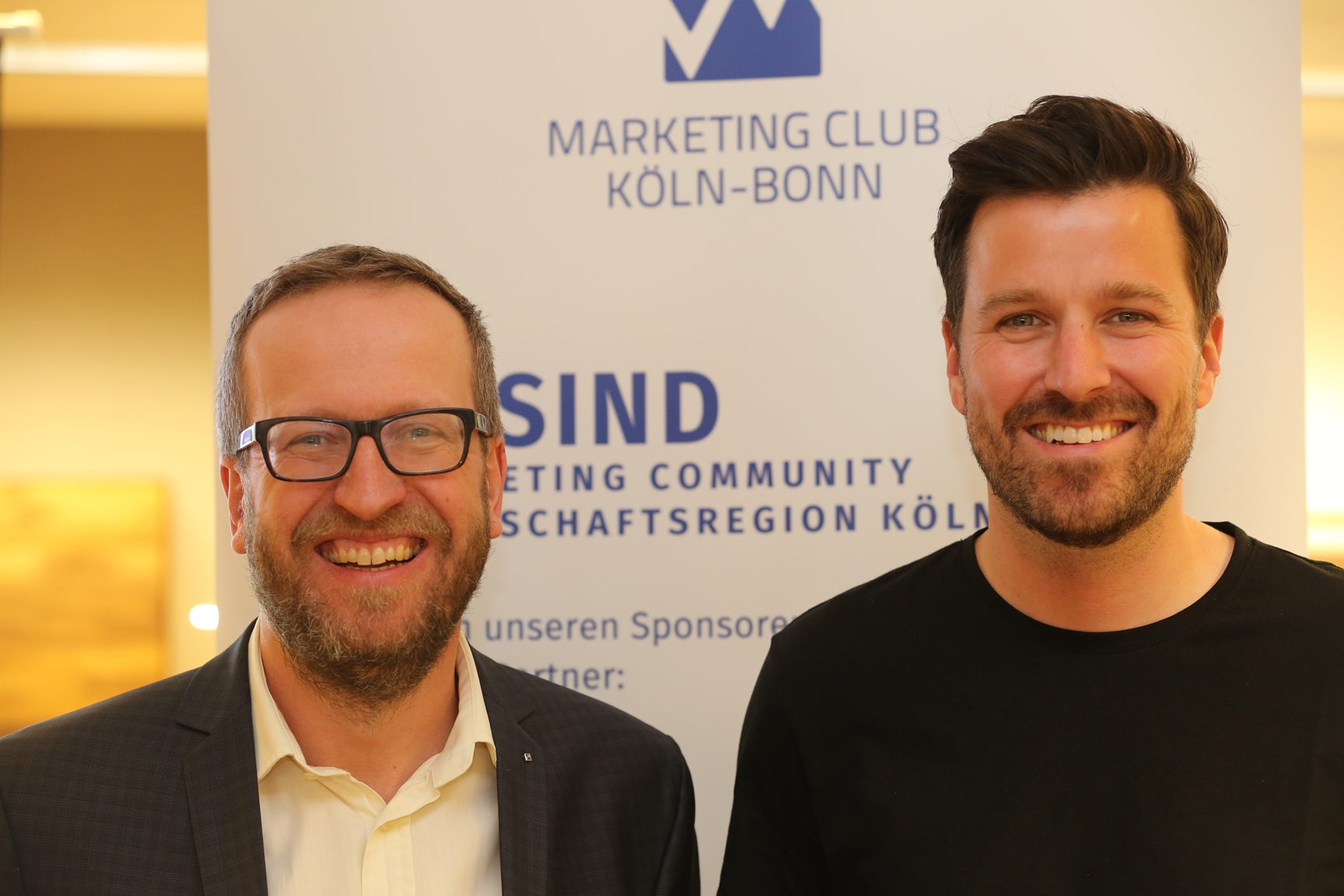 Holger Geißler, Präsident Marketing Club Köln-Bonn (links) mit Max Wittrock, Mitgründer und Geschäft