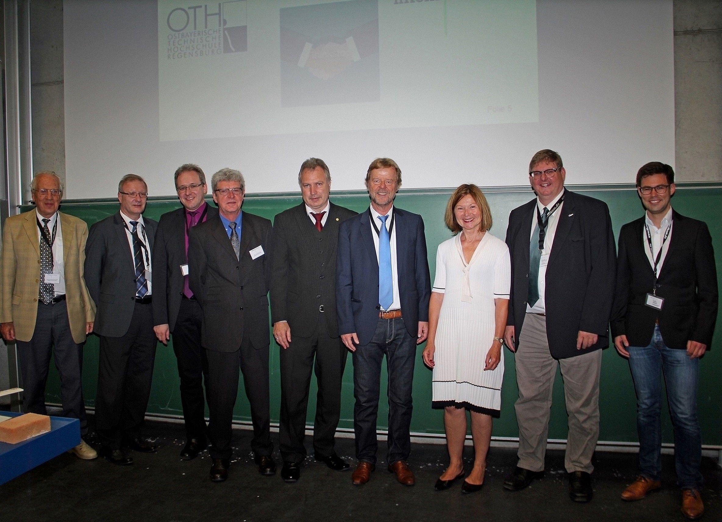 v.l.n.r.:N.Eckenweber,P.Stöberl,Prof. Dr.M.Niemetz,D.Salge,H.Leymann,Prof. Dr. W.Baier,M.Wild (MdL),