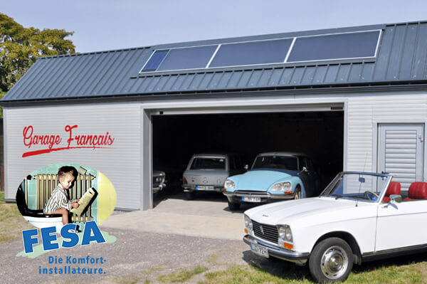 Traumgarage: Solide Solartechnik sorgt ganzjährig für die richtige Lüftung der Oldtimer-Garage.