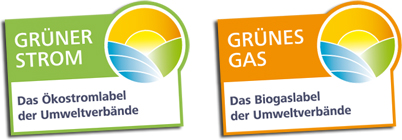 Die Gütesiegel Grüner Strom und Grünes Gas