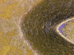 Interferenz-mikroskopische Aufnahme einer deutlich degradierten Oberflächenbeschichtung Interferenz-mikroskopische Aufnahme einer deutlich degradierten Oberflächenbeschichtung
