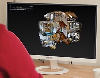 Das maßstabsgetreue 3D-Modell der aufgenommenen Immobilie. Das maßstabsgetreue 3D-Modell der aufgenommenen Immobilie.