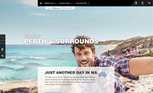 Webseite von Tourism Western Australia in Top 25 Webseite von Tourism Western Australia in Top 25