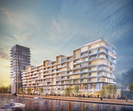 Visualisierung Pier-61-63 Ansicht von der Spree - Copyright Trockland und Eller+Eller