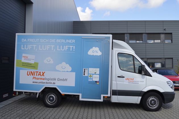 Ausliefern ohne Schadstoffausstoß: UNITAX-Pharmalogistik setzt auf Elektromobilität. (© UNITAX) Ausliefern ohne Schadstoffausstoß: UNITAX-Pharmalogistik setzt auf Elektromobilität. (© UNITAX)