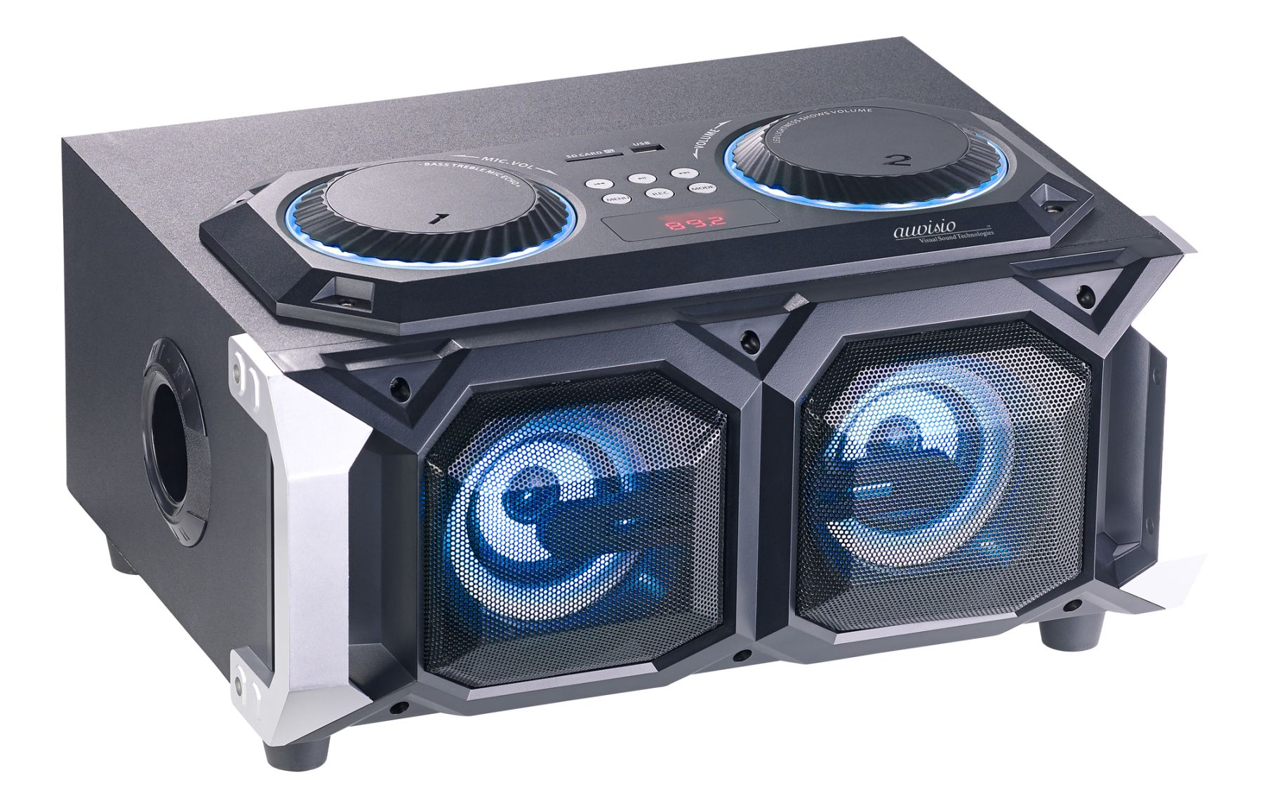 auvisio 2.1-Stereo-Partyanlage, Bluetooth mit Karaoke-Funktion, 100 W, USB, SD, www.pearl.de auvisio 2.1-Stereo-Partyanlage, Bluetooth mit Karaoke-Funktion, 100 W, USB, SD, www.pearl.de