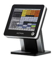 Die Vectron POS Touch 12 II PCT mit flachem Ständer.