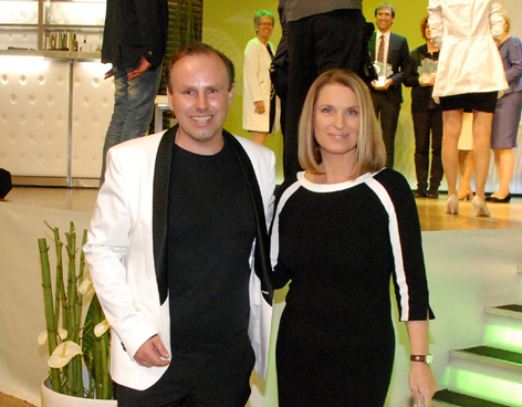 Galerist Heinz Playner mit TV-Moderatorin Barbara Stöckl