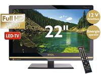 ENOX 22 Zoll LCD-Fernseher mit LED-Technologie und einem 12-Volt-Anschluss garantiert strahlende Far
