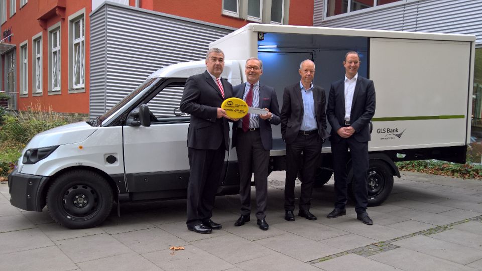 Vorstellung StreetScooter mit Jürgen Gerdes, Holger Rost, Thomas Jorberg, Dirk Kannacher (v.l.n.r)