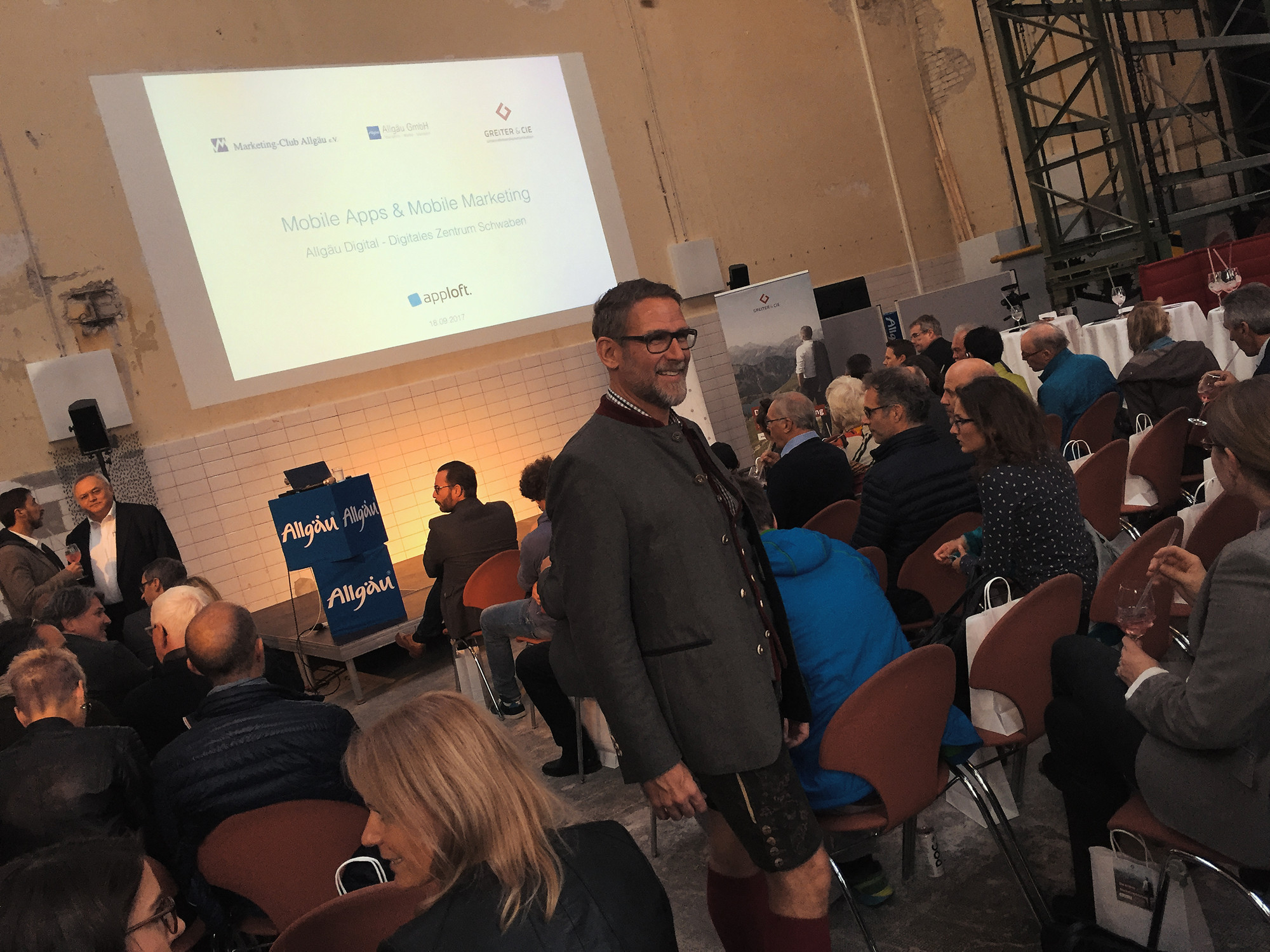 Apploft-Gründer Gary Boeing beim Vortrag zum Thema Mobile Apps bei Greiter& Cie. in Kempten