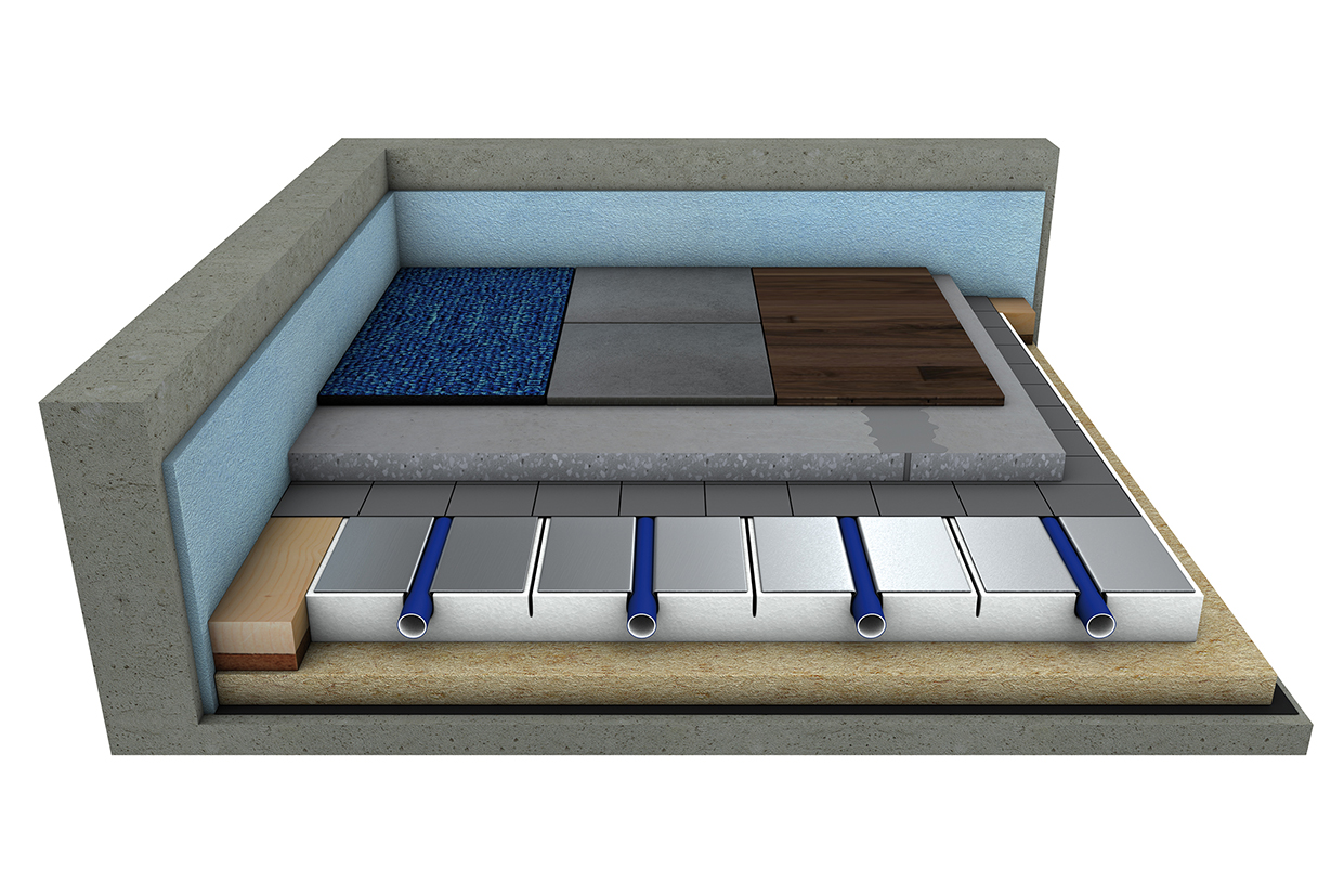 System IDEAL CLASSIC EPS 30 mit der Wärmeleitschicht CompactFloor EXPERT 20 und Trittschalldämmung