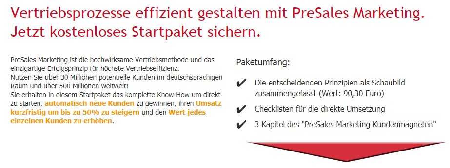 PreSales Marketing Startpaket PreSales Marketing Startpaket