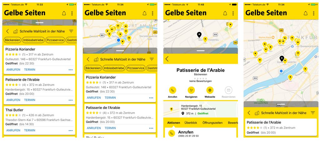 Kartenansicht immer direkt zur Hand, einfacher Wechsel zwischen Liste und Karte unter iOS