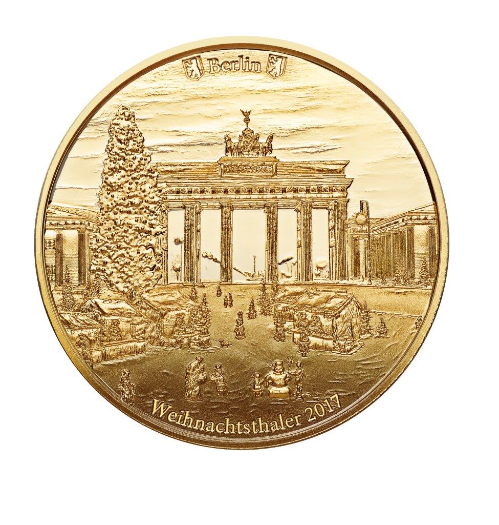 Degussa Weihnachtsthaler"Berlin 2017" 1oz-Gold (Bildquelle: Degussa Goldhandel)