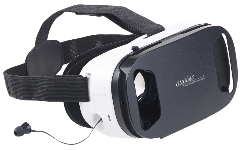 auvisio Virtual-Reality-Brille VRB90.3D, In-Ear-Headset, Touch-Bedienung, Bluetooth, www.pearl.de