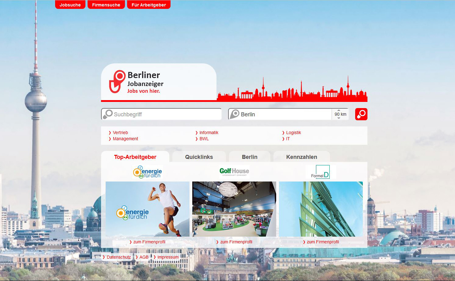 Der Webauftritt des Regio-Jobanzeigers im neuen Design, hier beispielhaft Berlin. Der Webauftritt des Regio-Jobanzeigers im neuen Design, hier beispielhaft Berlin.