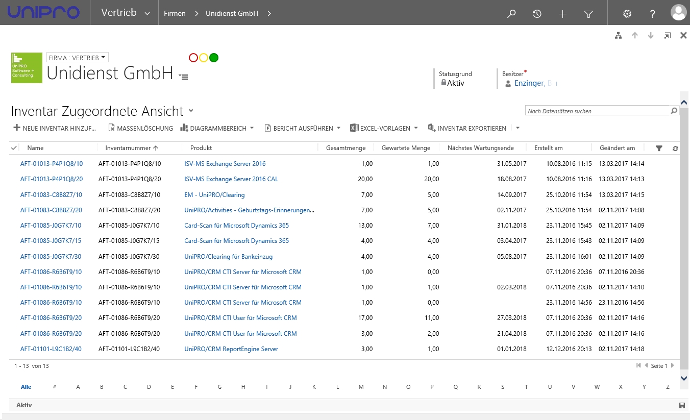 Kundeninventar mit UniPRO/LicenseManagement Kundeninventar mit UniPRO/LicenseManagement