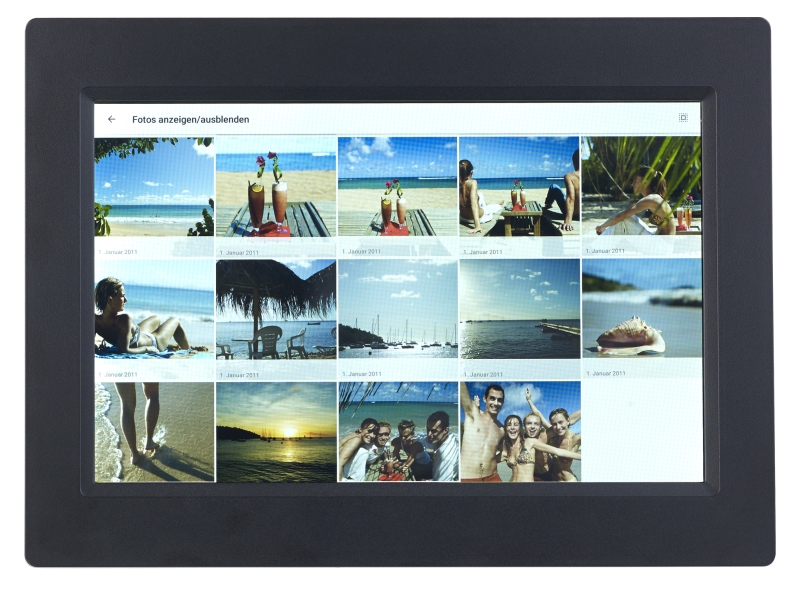 Somikon WLAN-Bilderrahmen DF-600.W, 25,7-cm-IPS-Touchscreen& weltweitem Bild-Upload, www.pearl.d Somikon WLAN-Bilderrahmen DF-600.W, 25,7-cm-IPS-Touchscreen& weltweitem Bild-Upload, www.pearl.d