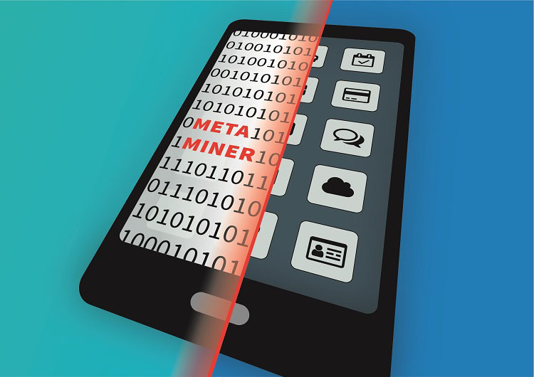 MetaMiner scannt unterschiedliche Datenspuren auf dem Smartphone, die sogenannten Metadaten. MetaMiner scannt unterschiedliche Datenspuren auf dem Smartphone, die sogenannten Metadaten.