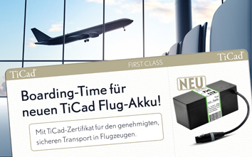 (FOTO: TiCad) TiCad Flug-Akku für entspannteres Fliegen (FOTO: TiCad) TiCad Flug-Akku für entspannteres Fliegen