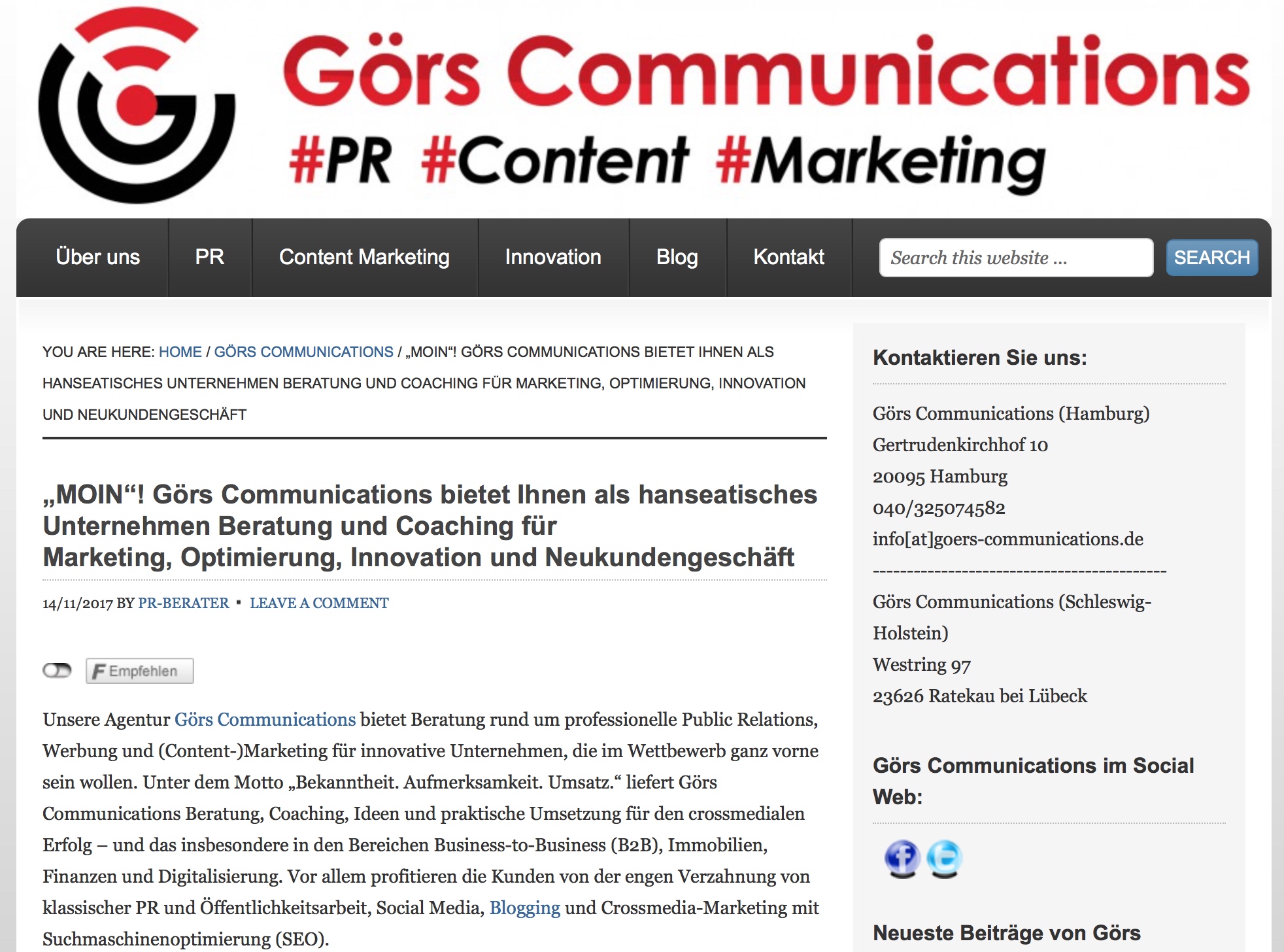 M.O.I.N.! Görs Communications bietet als hanseatisches Unternehmen Beratung und Business Coaching. M.O.I.N.! Görs Communications bietet als hanseatisches Unternehmen Beratung und Business Coaching.