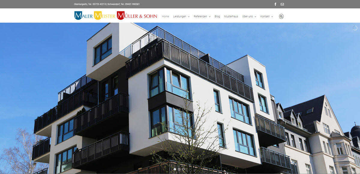 Neue Website von Malermeister Müller und Sohn Neue Website von Malermeister Müller und Sohn