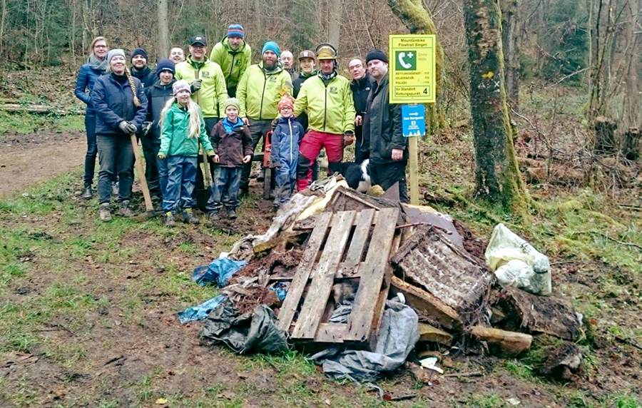 Nicht nur die der Mountainbike-Strecke macht der Verein wieder fit, sondern auch den Wald. (Bildquel Nicht nur die der Mountainbike-Strecke macht der Verein wieder fit, sondern auch den Wald. (Bildquel