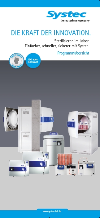 Sterilisieren im Labor. Produktbroschüre Systec GmbH.